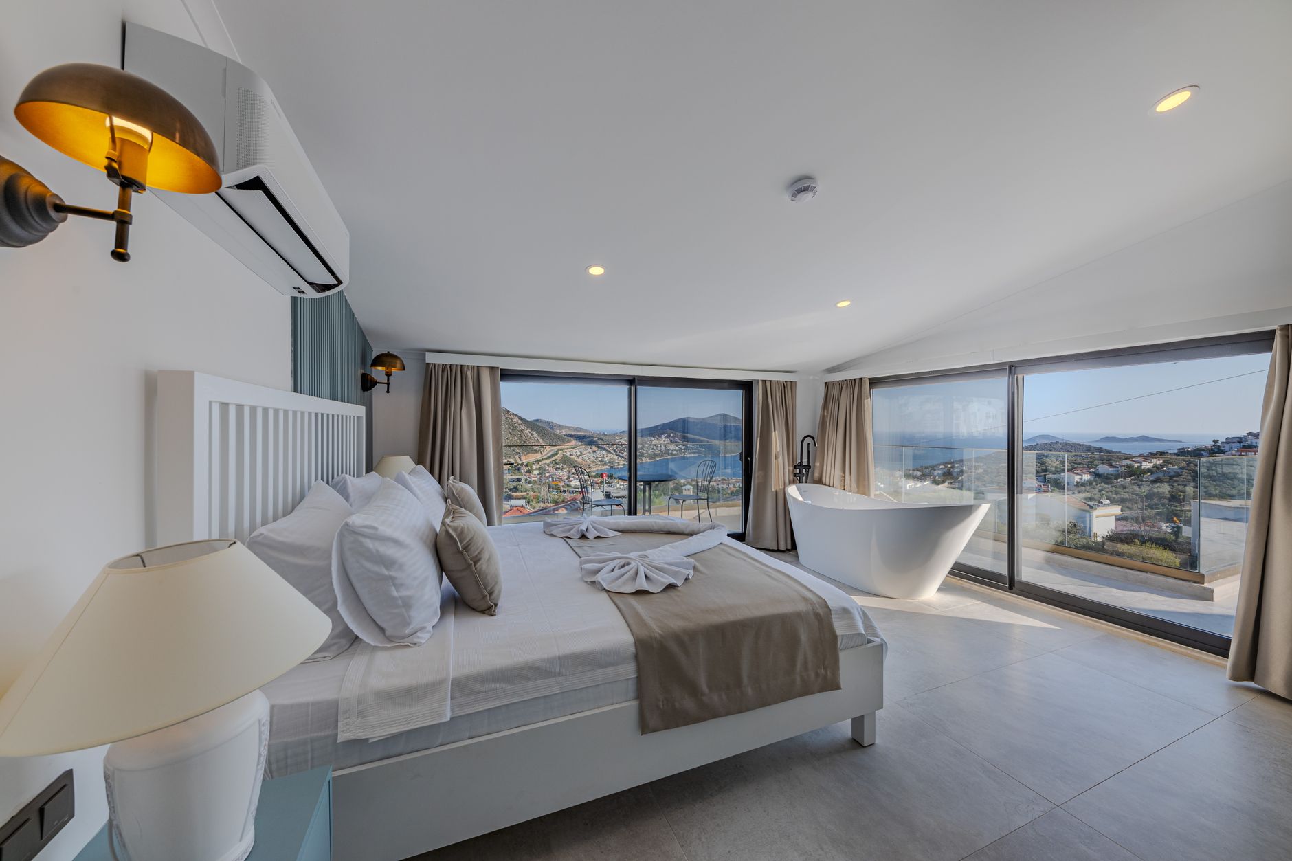 Architectural interior looking out to landscape